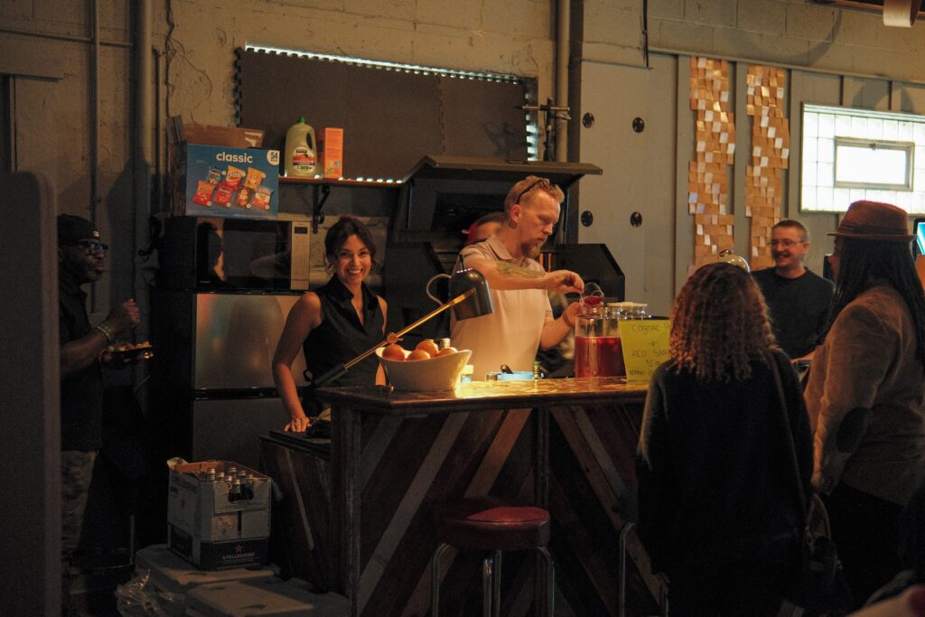 Bar in event space 