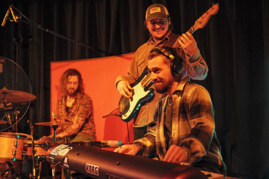 Three people performing 